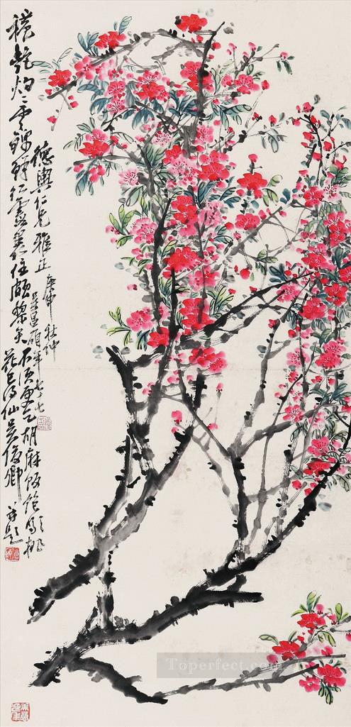 Wu cangshuo peachblossom antique Chinese Oil Paintings